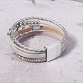 thumbnail image 6 of Totf Boho Wrap Bracelet Infinity Theme Leather Cuff, Silver & Gold, 7.5 inches, 6 of 15