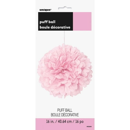 Unique Industries Pink Birthday 16" Asymmetrical Shaped Tissue Paper Hanging Pom Poms