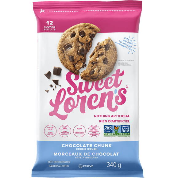 Sweet Lorens Gluten Free Vegan Chocolate Chunk Cookie Dough, 340g
