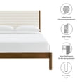 thumbnail image 3 of Platform Bed Frame, Tufted, Queen, Walnut Brown, Wood, Hotel Bedroom, Modern Contemporary, HB38210, 3 of 9
