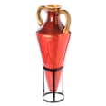 thumbnail image 4 of Tall Floor Vase, Roman Style Large Pointed Amphora, 35" Floor Vase, Interior Decoration, Metal Tripod Stand, Red and, 4 of 7