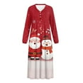 thumbnail image 5 of SEANATIVE Christmas Sleep Shirt for Women Long Sleeve Night Gown Fall Winter Fashion Pajama Dress Button Front Nightshirts Sleepshirts Cozy Nightdress, 4XL, Santa Claus Snowman Musical Note Red, 5 of 7