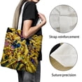 thumbnail image 3 of Gold Saints Bolso de tela con estampado de lienzo para mujer, bolsa de compras reutilizable y estética, con cremallera interior, regalo para mujer, 35 × 40 cm., 3 of 6