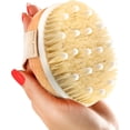 thumbnail image 1 of Cepillo corporal seco (1 paquete) - Reduce la celulitis Cepillo seco para celulitis y drenaje linfático Cepillo exfoliante con nódulos de masaje suave Cepillo de ducha Depurador corporal (Cepillo de c, 1 of 5