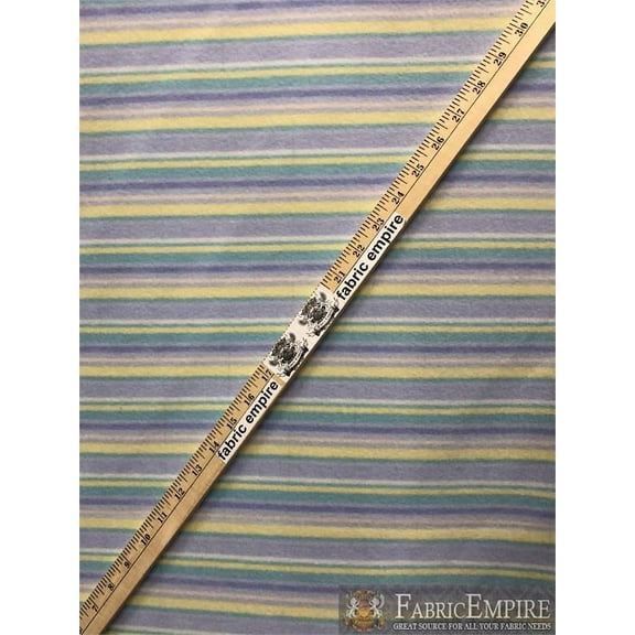 Fleece Printed Fabric PASTEL STRIPES / 58" Wide / Sold by the yard