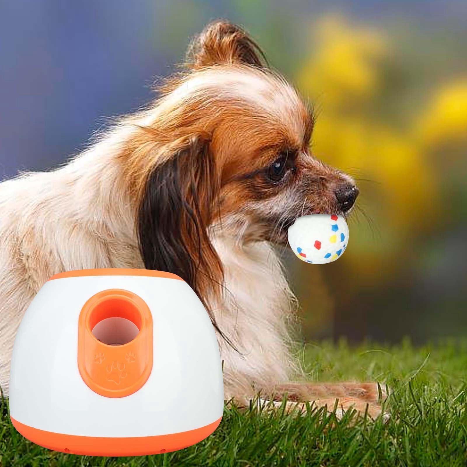 Automatic Dog Ball Launcher - Interactive Tennis Ball Thrower for Medium/Large Dogs, 10-30 ft Distance, Rechargeable Fetch Machine with 3 Balls - Mental Stimulation Toy