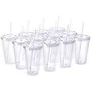 Cupture Classic 16 oz Double Wall Tumbler 12-Pack with Lid & Straw