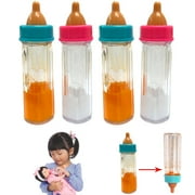 4 Pc Baby Dolls Feeding Bottle Magic Set Disappearing Milk Pretend Play Toy