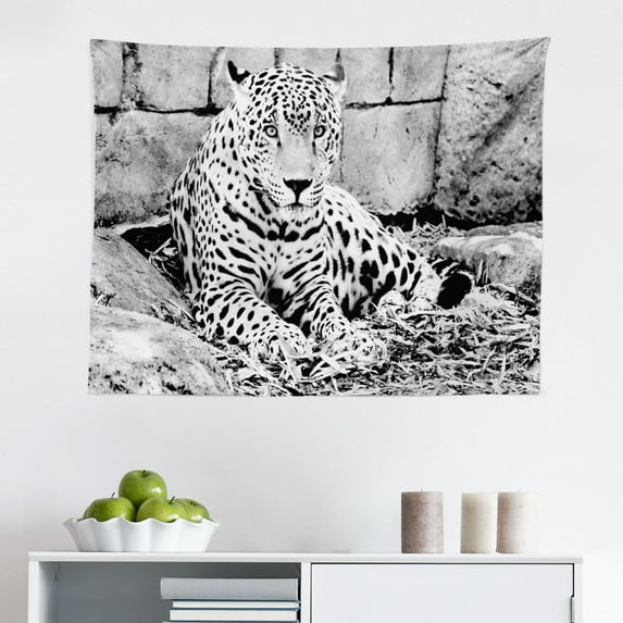 Black and White Tapestry, Butterfly with Floral Mandala Pattern Bohemian Design with Butterfly Wings, Fabric Wall Hanging Decor for Bedroom Living Room Dorm, 2 Sizes, White Black, by Ambesonne