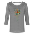thumbnail image 4 of ICHUANYI Women's Tunic Tops 3/4 Sleeves Crew Neck Shirts Casual Loose Print T Shirt, 4 of 5