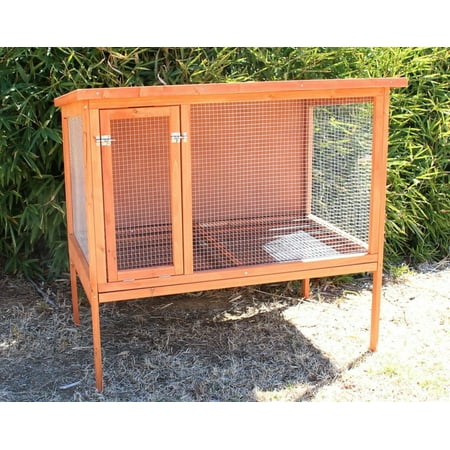 Zylina Raised Wood Rabbit Hutch for Rabbits, Bunnies and Guinea Pigs