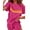 Hot Pink, variant on Gamivast Two Piece Sets for Women Striped Color Block Sweatsuit Oversized Short Sleeve Tops and Shorts Lounge Sets Summer Workout Outfits Green S Camisas Para Mujer