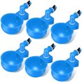 thumbnail image 1 of Bebedero automático para aves de corral de 6 piezas, bebedero para pollos y patos, cuenco de agua colgante, color azul, 1 of 5