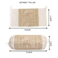 thumbnail image 4 of Stylo Culture Traditional Polydupion Cylindrical Hotdog Pillow Bolster Pillow Covers White Jacquard Brocade Border Elephant Large Settee Cylinder Cushion Covers (Set of 2) | 30x15 Inches (76x38 cm), 4 of 5