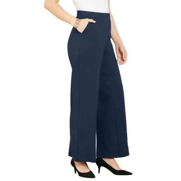 Catherines Women's Plus Size Liz&Me Wide Ponte Pant