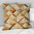 thumbnail image 2 of Designart "Rustic Geometric Lattices in Beige and Brown" Geometric Printed Throw Pillow, 2 of 5