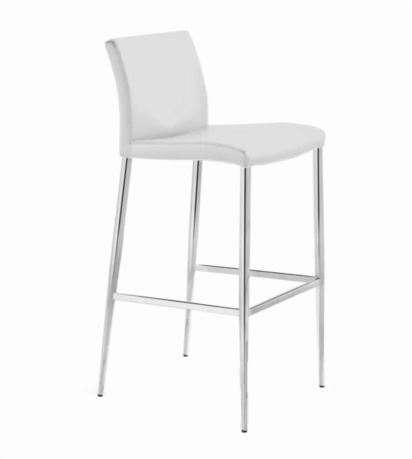 Plata Import Samuel Counter 26" Stool White PU Seat Chrome legs Metal frame