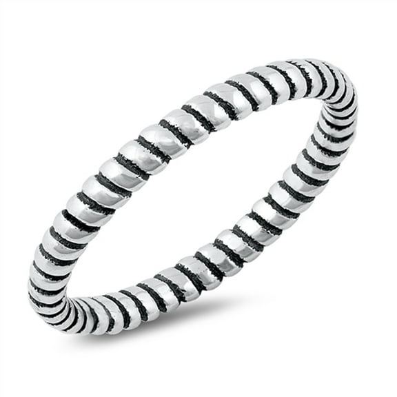 Nautical Rope Twist Halo Ring .925 Sterling Silver Jewelry Female Male Unisex Size 6