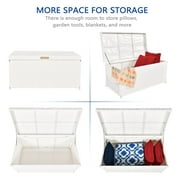 Jeco Wicker Patio Storage Deck Box in White