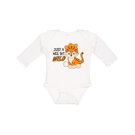 

Inktastic Just a Wee Bit Wild- Cute Tiger Cub Gift Baby Boy or Baby Girl Long Sleeve Bodysuit