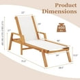 thumbnail image 3 of Costway 2 PCS Outdoor Chaise Lounge with  Adjustable 5-position Backrest Solid Wood Frame, 3 of 8