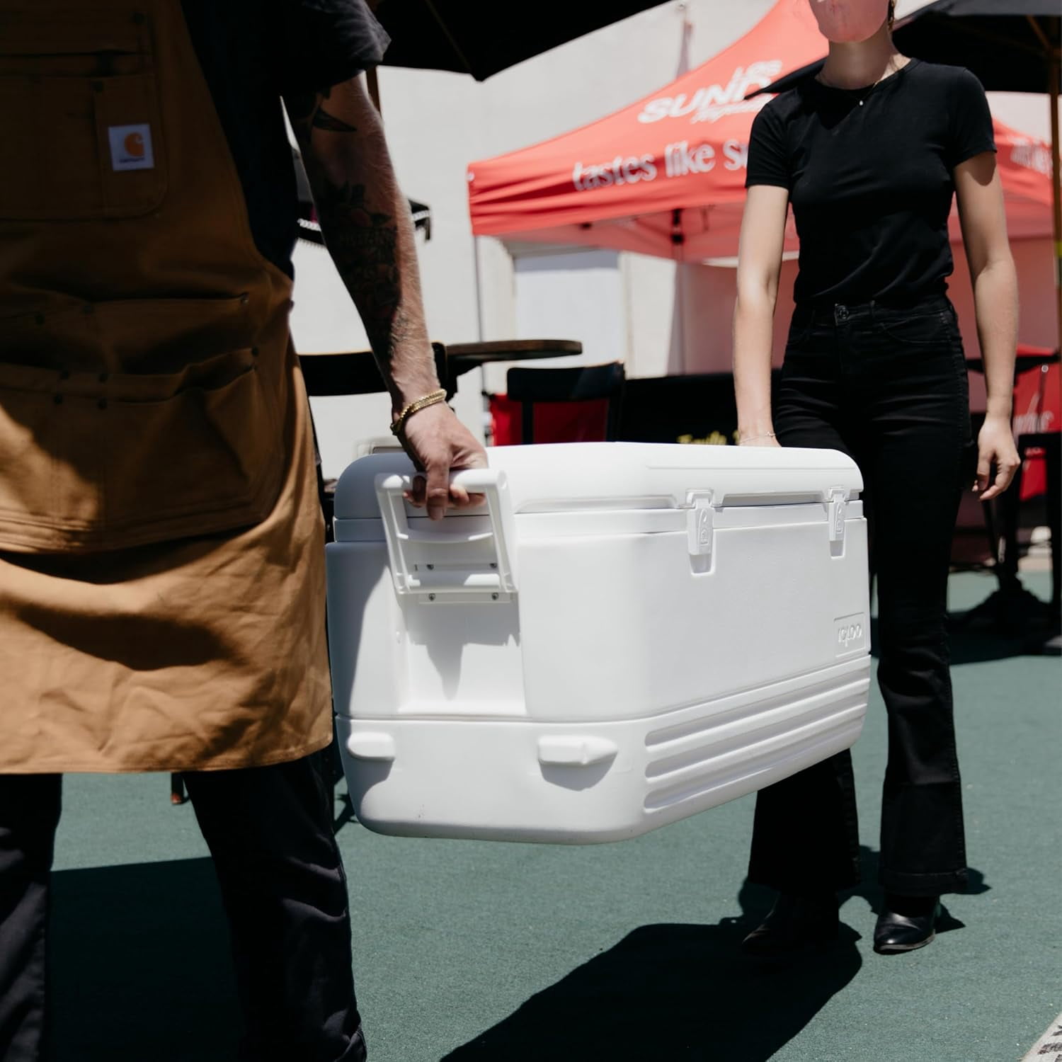 120 QT Insulated Hard Cooler, UV Resistant Portable Ice Chest for Camping