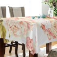 thumbnail image 3 of Pink Flower Pattern Rectangle Tablecloth, Dust Proof Anti Wrinkle Wipeable Table Cloth Tabletop for of Dinner Kitchen Wedding Holiday Party 54"x54" Home Decor, 3 of 7