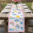 thumbnail image 4 of Cute Snowman Table Runner 90 Inches, Pink Weather Snowy Rainy Sun Rainbow Bed Runner Dresser Scarves Tabletop for Indoor Outdoor Parties/Ceremony/Banquet, 13" x 90", 4 of 9