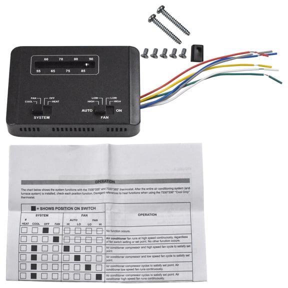 SUGASKET Coleman Mach Series RV Thermostat Black Adjustable Temperature Control