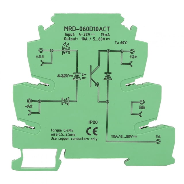 Rail Relay, DIN Rail Relay, 6.2mm DC Equipped With LED Indicator, For Pneumatic DC Electromagnetic Valve Replacement
