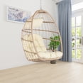 thumbnail image 3 of AOOWOW Hanging Egg Chair Without Stand, Wicker Swing Chair with Cushion, 350lbs Capacity Indoor Outdoor Khaki Chair, 3 of 5