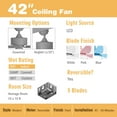 thumbnail image 6 of Infans 42" Kids Ceiling Fan w/LED Light 3 Color Temperature Remote Control Pink, 6 of 7