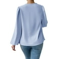 thumbnail image 5 of STARVNC Women Draped Neck Long Sleeve Chiffon Blouse, 5 of 7