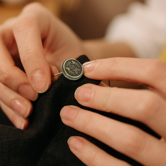 HONMEET 20Pcs 1X1in Brown Round Alloy Buttons for Clothing Sewing and Decoration