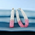 thumbnail image 5 of TATAMUMU Rhinestone Decorative Hoop Huggie Earrings, Pink, Alloy, Valentine√¢¬Ä¬ôs Day, 1 Pair, 5 of 8