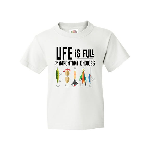 Inktastic Fishing Life is Full of Important Choices Youth T-Shirt