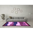 thumbnail image 3 of Ahgly Company Machine Washable Indoor Round Oriental Purple Modern Area Rugs, 3' Round, 3 of 4
