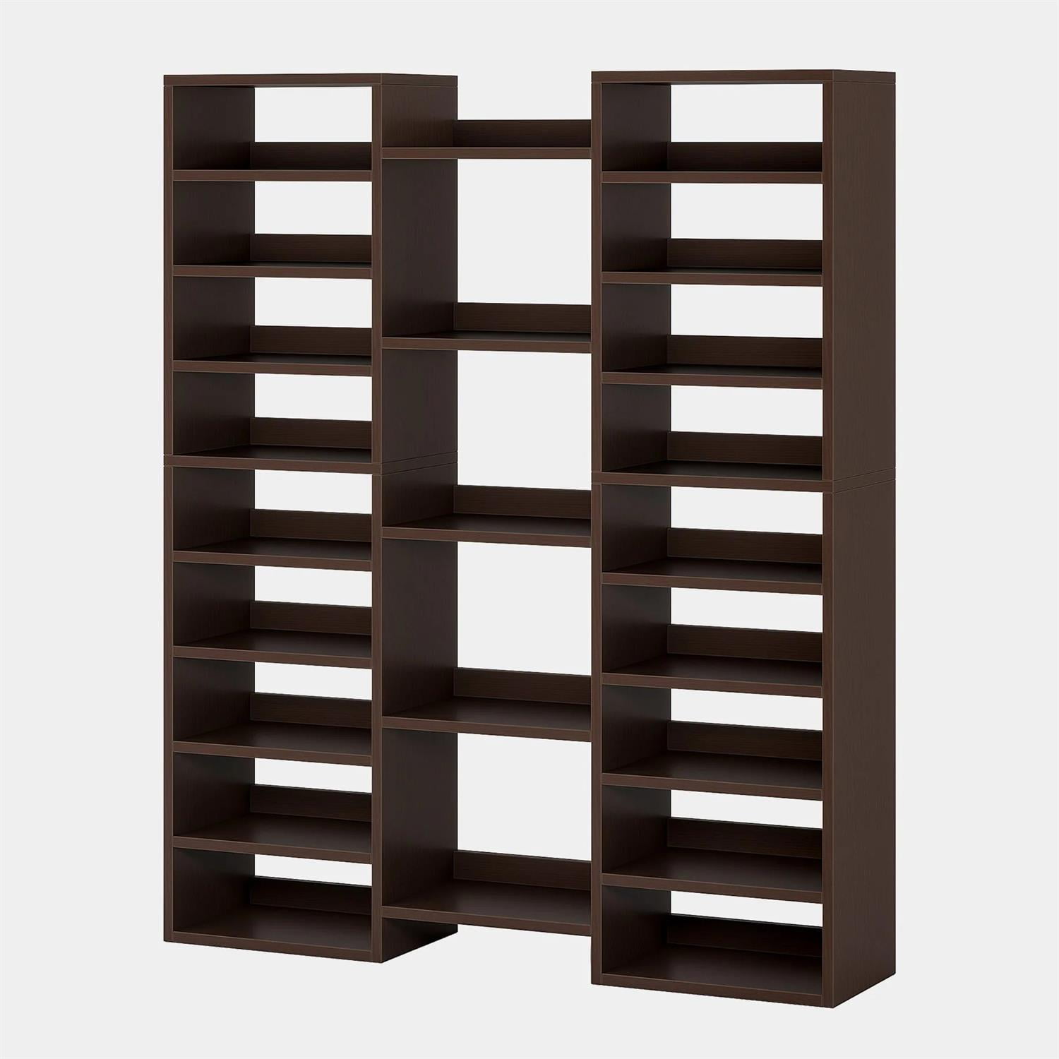 Demi Bonn Elegant Wooden Shoe Storage Cabinet, Space-Saving Solution with Cubbies for 23 Pairs, Freestanding Shoe Rack Organizer, Brown