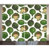 Artichoke Curtains 2 Panels Set, Hand Drawn Healthy Foods in Various Forms Organic Natural Gourmet Artwork Print, Window Drapes for Living Room Bedroom, 108W X 84L Inches, Fern Green, by Ambesonne