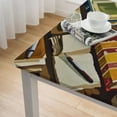 thumbnail image 4 of BANET  Book Shelf Tablecloth Retro Bookshelf Literature Books Rectangle Table Cloth Washable Plaid Table Cover for Kitchen Holiday Dinner, Tablecloth white, 4 of 7