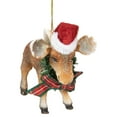 thumbnail image 2 of 3.5-Inch Moose Wearing Santa Hat and Plaid Bow Christmas Ornament, 2 of 5