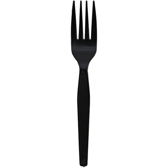 Genuine Joe Heavyweight Fork - 1 Piece(s) - 1000/carton - Fork - 1 X Fork - Disposable - Textured - Black