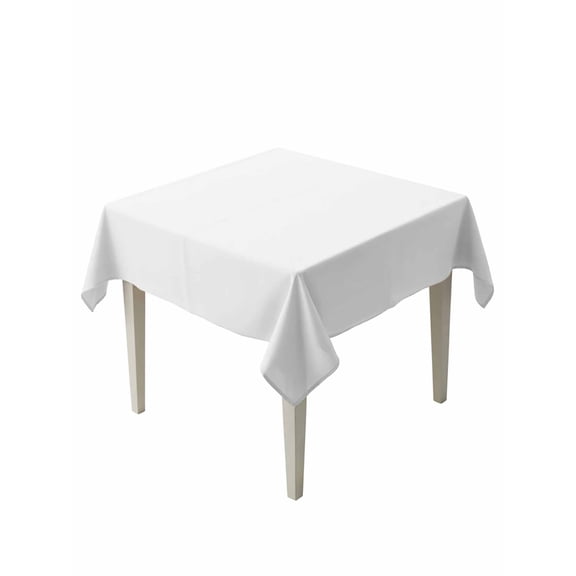 Pure White Table Cloth, Simple Solid Color Waterproof Tablecloth for Square Tables, Reusable Washable Fabric Table Cover for Restaurant Kitchen Dining Tables 60"x60"