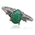 thumbnail image 1 of Female Silver Ring Portable Zircon Rhinestone Rings Girlfriends Bridal Ornaments Jewellery Accessory Wedding Engagement Green Size 6, 1 of 8