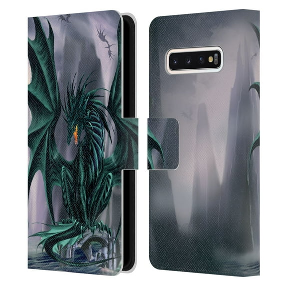 Head Case Designs Officially Licensed Ruth Thompson Dragons Jade Leather Book Wallet Case Cover Compatible with Samsung Galaxy S10