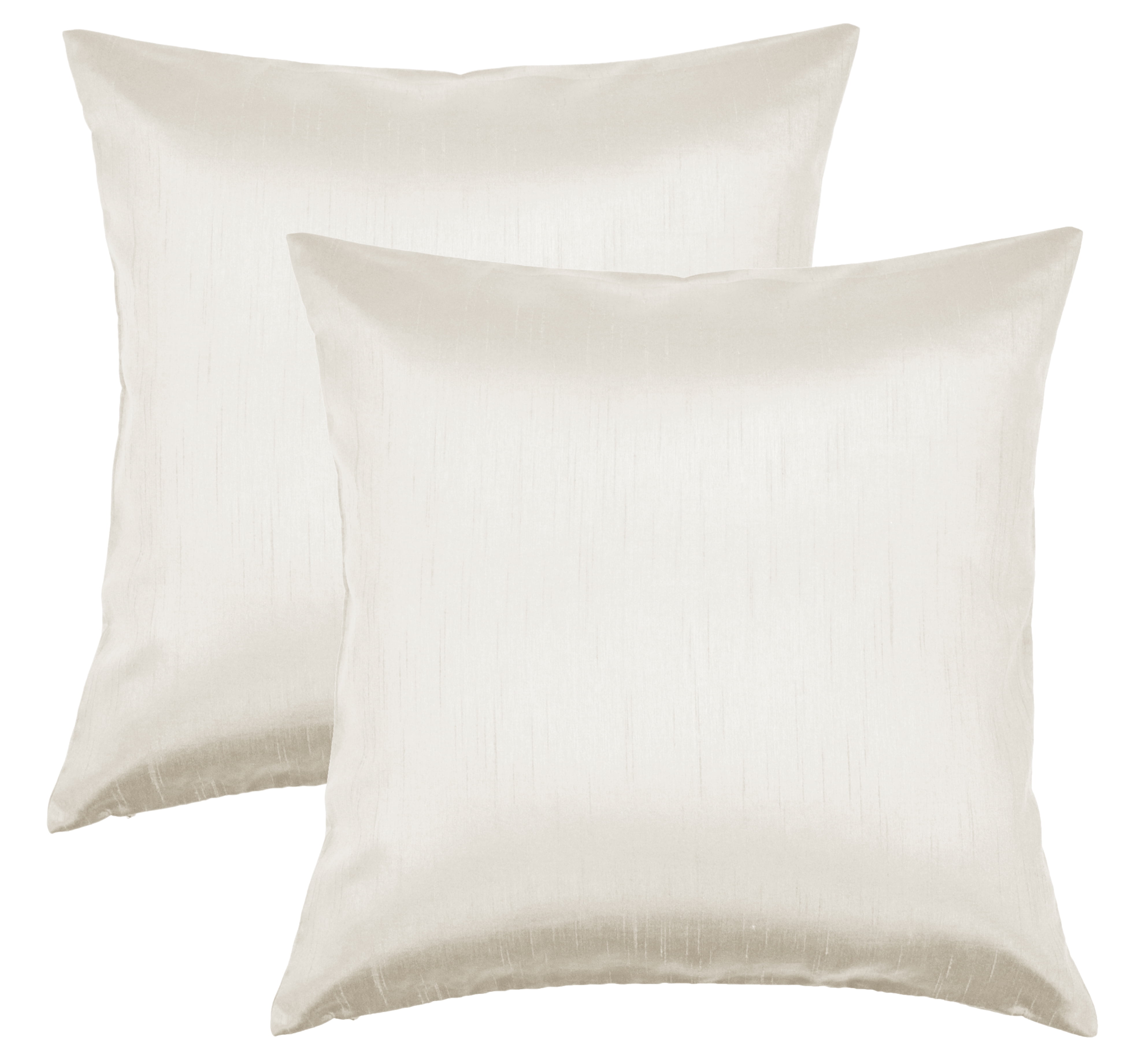 Set of 4 Farmhouse Decorative Throw Pillow Covers, 18x18 inch Cushion Cases  Protector, Ivory, Standard Size