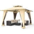 thumbnail image 6 of GOJOOASIS Outdoor Gazebo, 11.5x11.5ft Patio Gazebo Waterproof Canopy Tent UV-Resistant 2-Tier Pop Up Canopy Tent with Mosquito Netting, 6 of 7