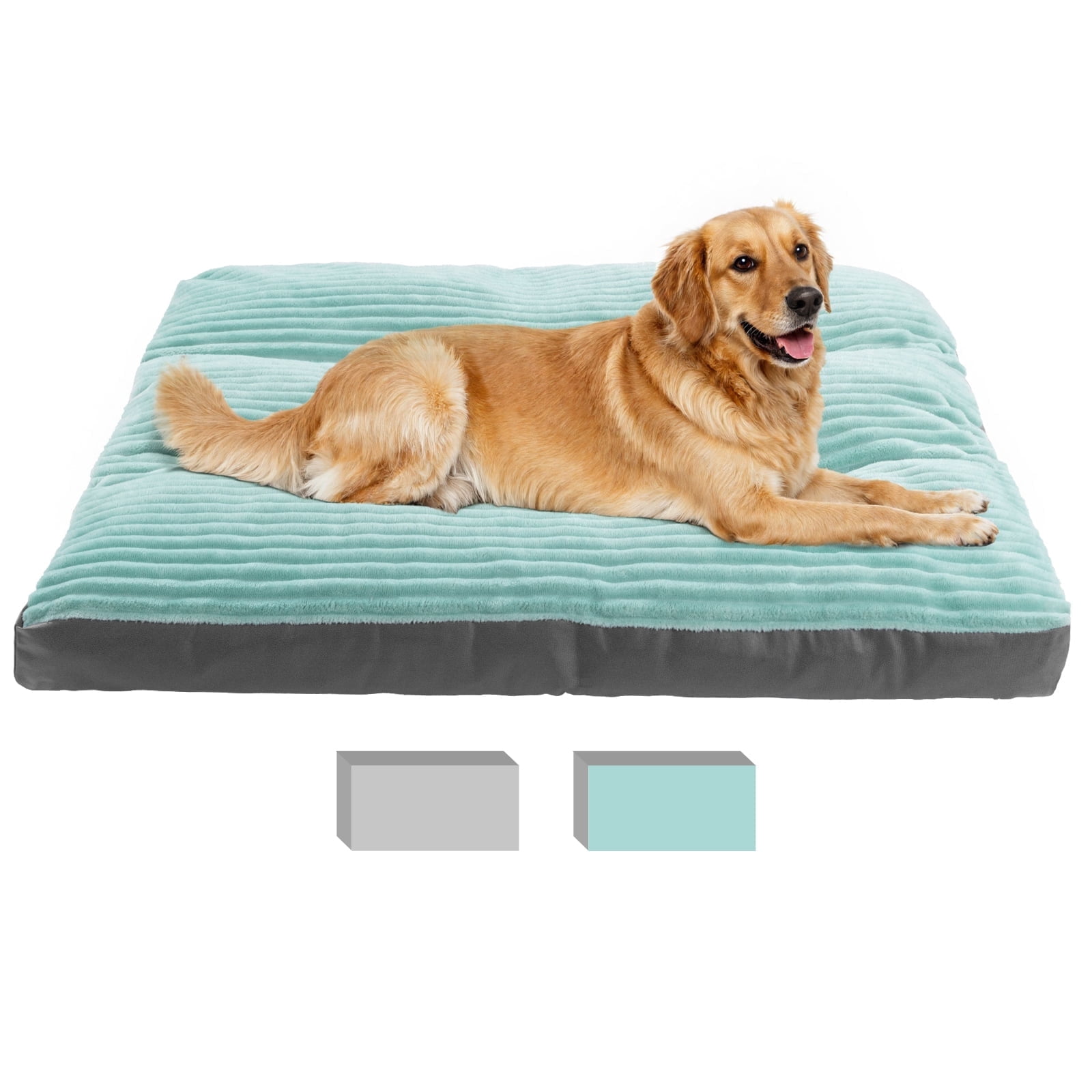 Vaukki Dog Bed with Non Slip Bottom,Removable Machine Washable Soft Plush Dog Crate Bed,39"x29.5",Green