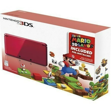 Refurbished Portable Nintendo 3DS Holiday Bundle Flame Red With Super Mario 3D (Best Price For Nintendo 3ds Bundle)