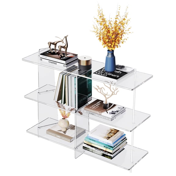 Acrylic Accent Cabinet with Sliding Door